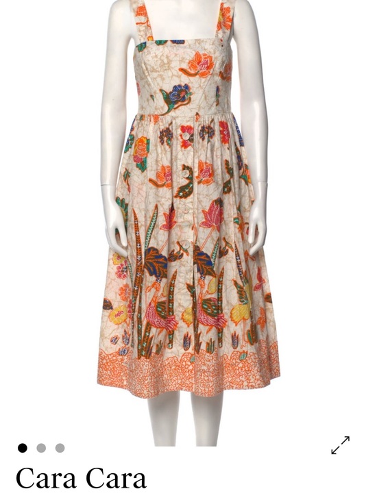 Cara Cara Dresses & Skirts - Cara Cara Cream Midi Dress with Multicolor Floral Print